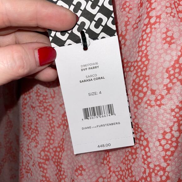 Diane Von Furstenberg Parry Floral Print Silk Peasant Dress NWT!! - Picture 5 of 10